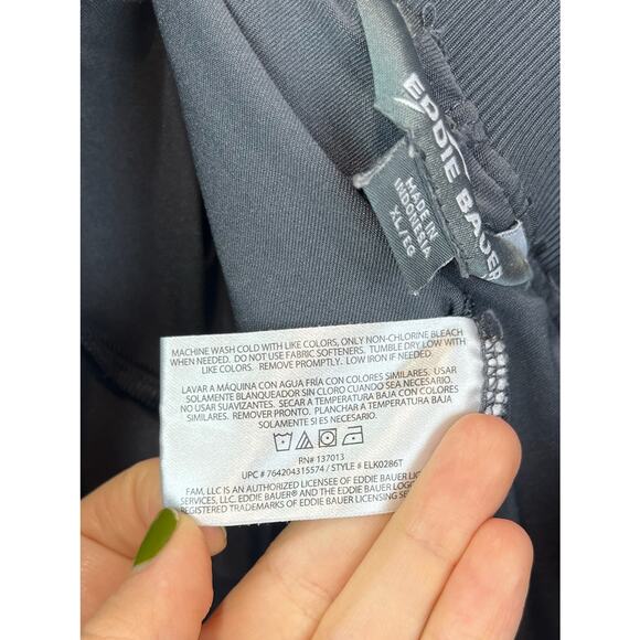 EDDIE BAUER  Size XL Pull On Skort Skirt with Shorts Nylon Ripstop Gray - Picture 9 of 9